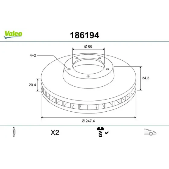 Valeo Ön Fren Diski – 186194 ürün görseli