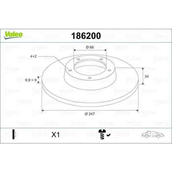 Valeo Ön Fren Diski – 186200 ürün görseli