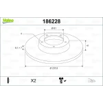 Valeo Ön Fren Diski – 186228 / OEM 7701204285