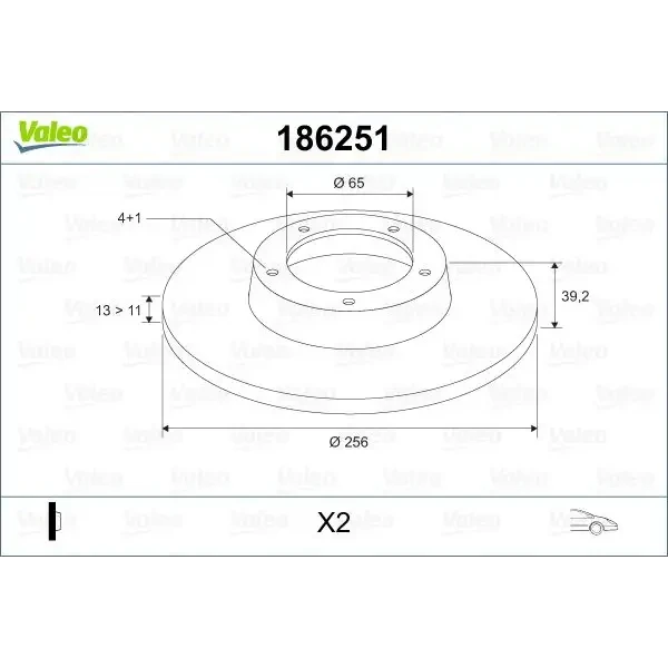 Valeo Ön Fren Diski – 186251 / OEM 357615301