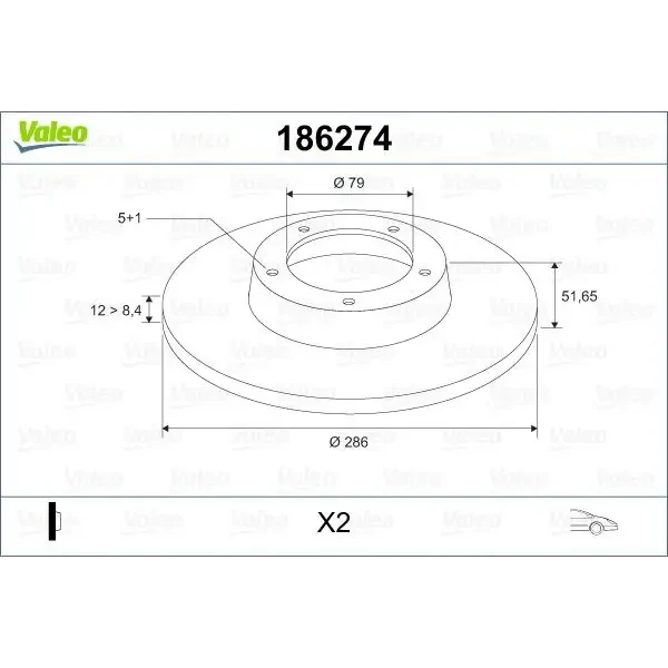 Valeo Ön Fren Diski – 186274 / OEM 34116757750