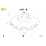 Valeo Ön Fren Diski – 186313 / OEM 1H0615301A