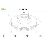Valeo Ön Fren Diski – 186523 / OEM 6N0615301F