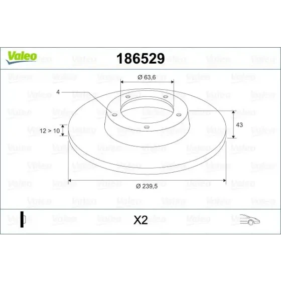 Valeo Ön Fren Diski – 186529 ürün görseli