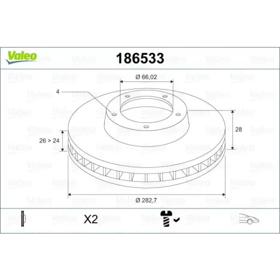 Valeo Ön Fren Diski – 186533 ürün görseli