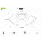 Valeo Ön Fren Diski – 186681 / OEM 2415019