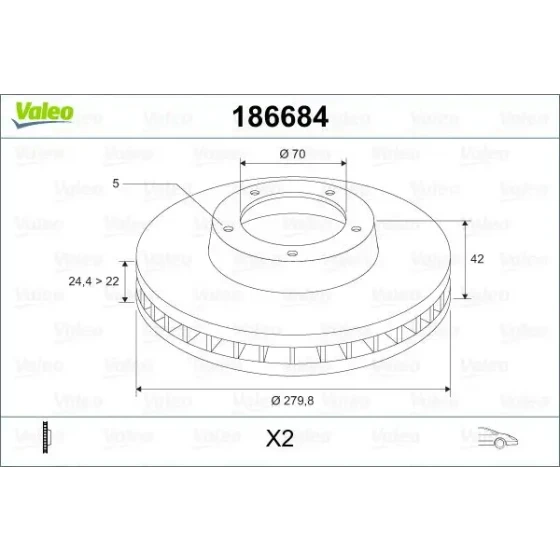 Valeo Ön Fren Diski – 186684 ürün görseli