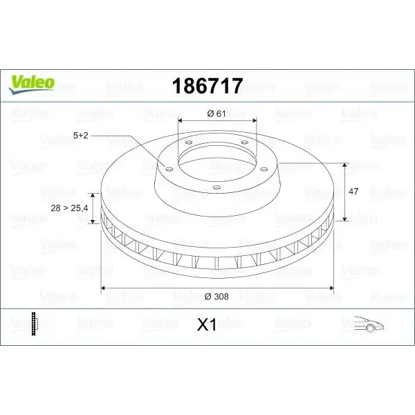 Valeo Ön Fren Diski – 186717 / OEM 8200019581