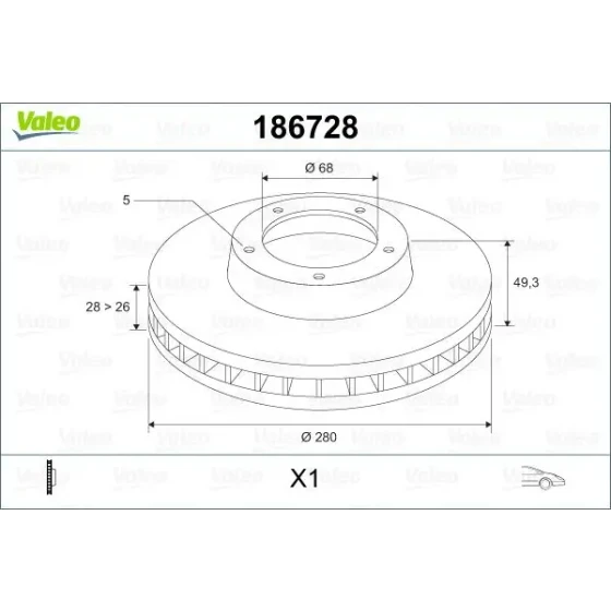 Valeo Ön Fren Diski – 186728 ürün görseli