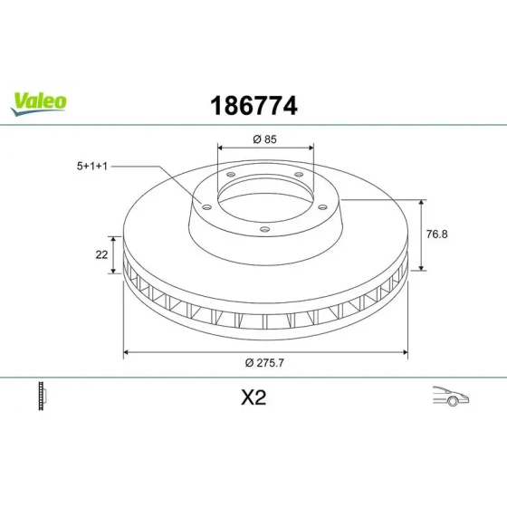 Valeo Ön Fren Diski – 186774 ürün görseli