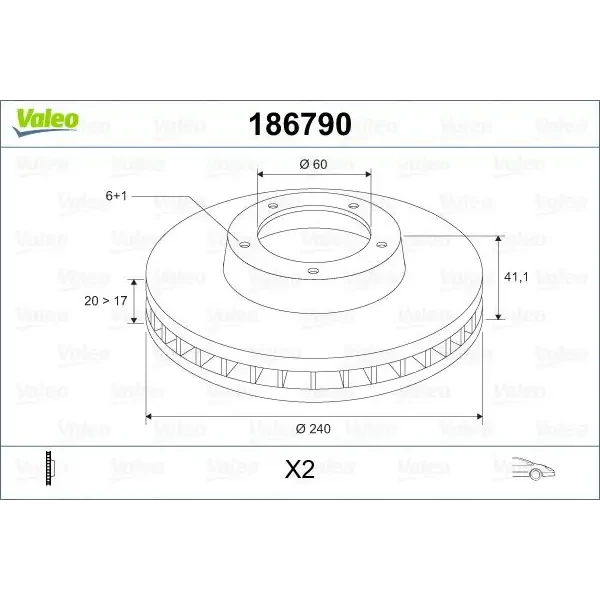 Valeo Ön Fren Diski – 186790 / OEM 9195985