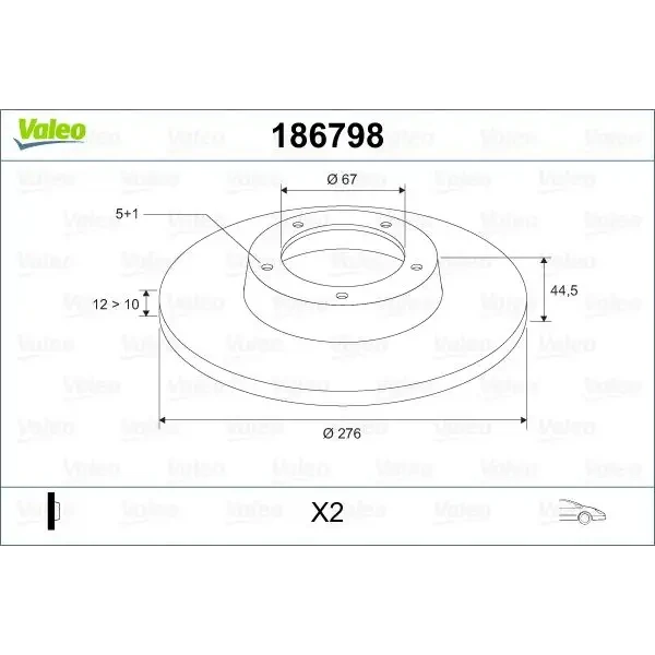 Valeo Ön Fren Diski – 186798 / OEM A1694210012