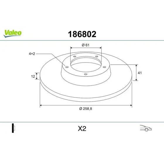 Valeo Ön Fren Diski – 186802 ürün görseli