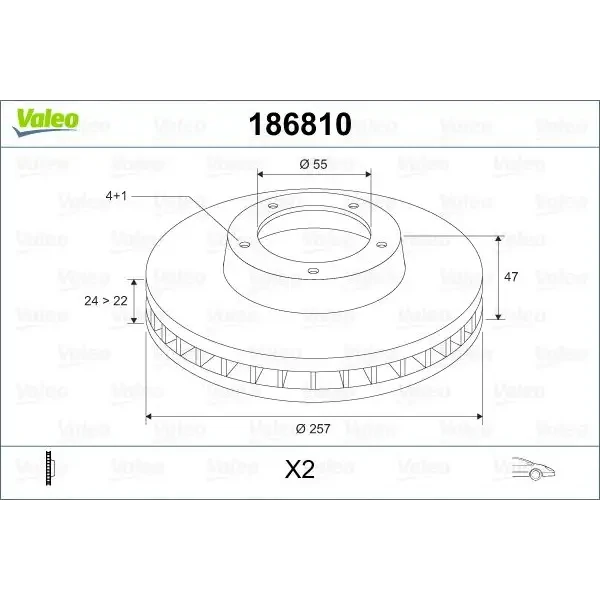Valeo Ön Fren Diski – 186810 / OEM BJ1Y3325X