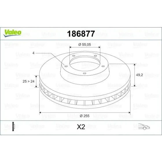 Valeo Ön Fren Diski – 186877 ürün görseli