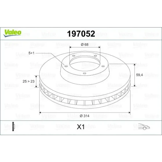 Valeo Ön Fren Diski – 197052 / OEM L4FD615301 ürün görseli