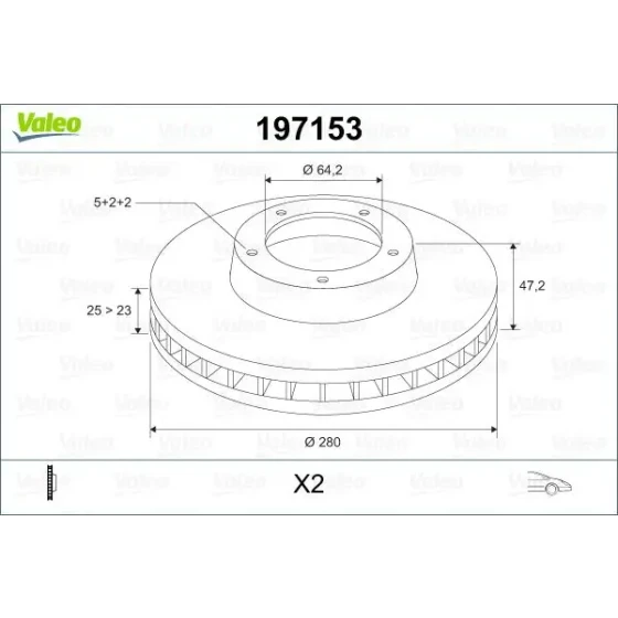 Valeo Ön Fren Diski – 197153 / OEM 45251SEAE00 ürün görseli