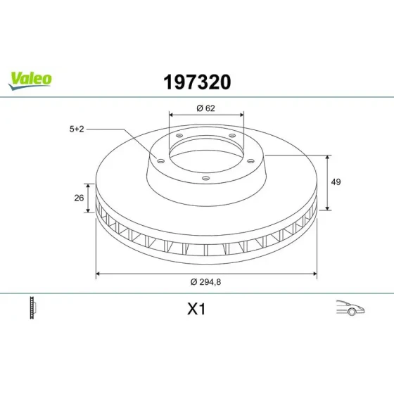 Valeo Ön Fren Diski – 197320 / OEM 435120F010 ürün görseli