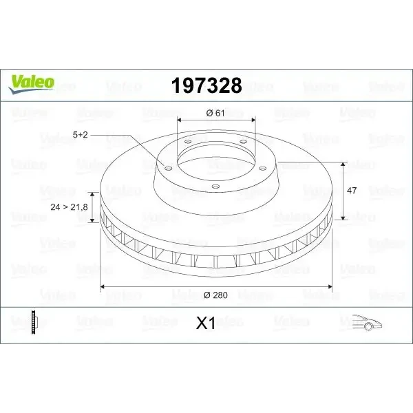 Valeo Ön Fren Diski – 197328 / OEM 8200007121
