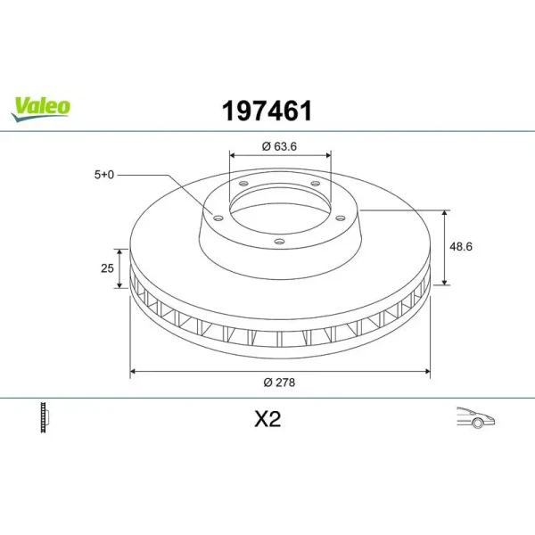 Valeo Ön Fren Diski – 197461 / OEM 1790221