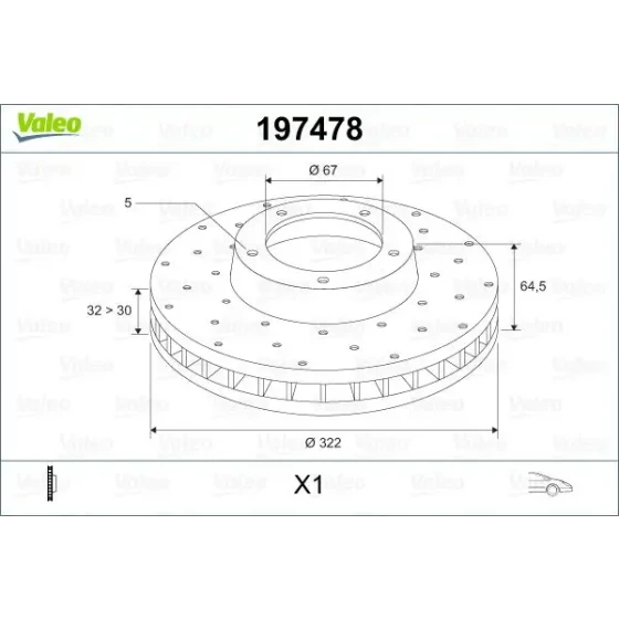 Valeo Ön Fren Diski – 197478 / OEM A0004213012 ürün görseli