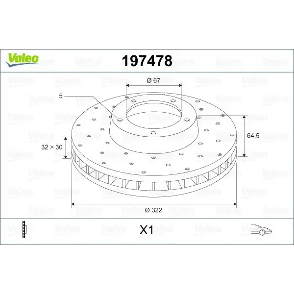 Valeo Ön Fren Diski – 197478 / OEM A0004213012