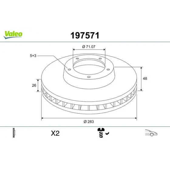 Valeo Ön Fren Diski – 197571 / OEM 9805961480 ürün görseli