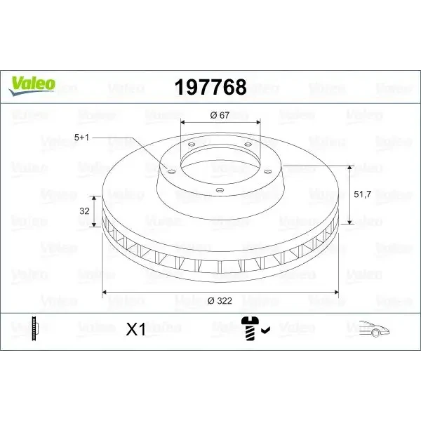 Valeo Ön Fren Diski – 197768 / OEM A2184210312