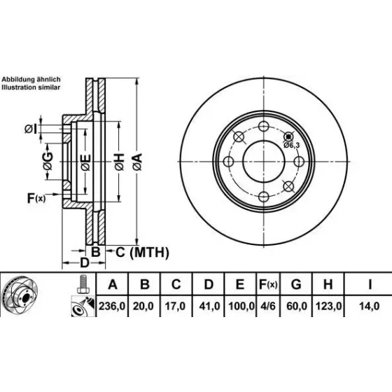 MGA Ön Fren Diski – 50121 / OEM 569054 ürün görseli