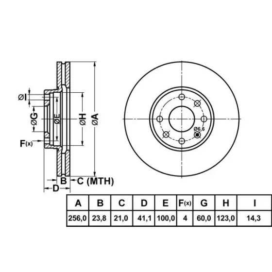 MGA Ön Fren Diski – 50134 / OEM 569059 ürün görseli