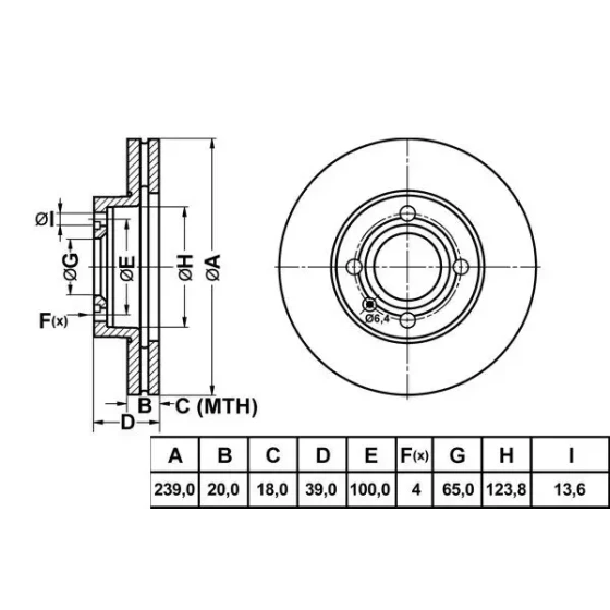 MGA Ön Fren Diski – 50222 / OEM 321615301C ürün görseli