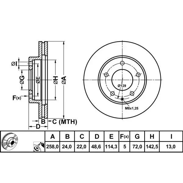 MGA Ön Fren Diski – 50319 / OEM GA2Y3325X