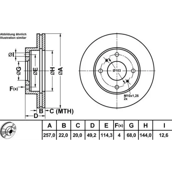 MGA Ön Fren Diski – 50342 / OEM 4020693J01 ürün görseli
