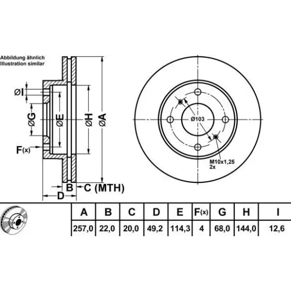 MGA Ön Fren Diski – 50342 / OEM 4020693J01