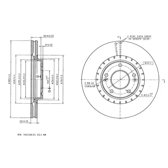 MGA Ön Fren Diski – 50483 / OEM 51712D7000 ürün görseli
