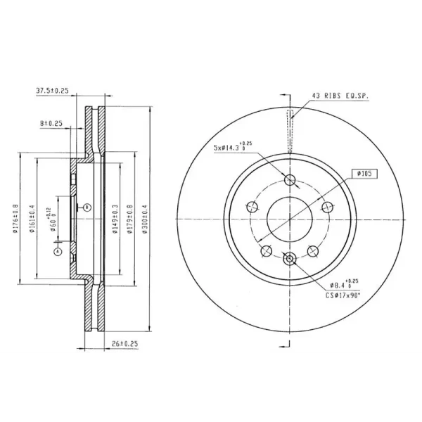 MGA Ön Fren Diski – 50549 / OEM 569091