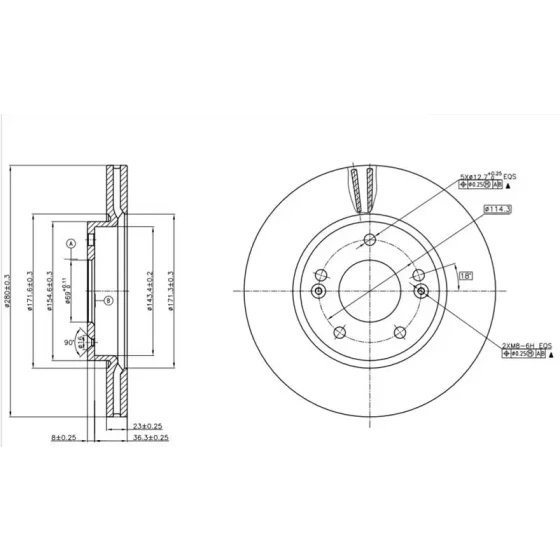 MGA Ön Fren Diski – 50580 / OEM 51712A6000 ürün görseli