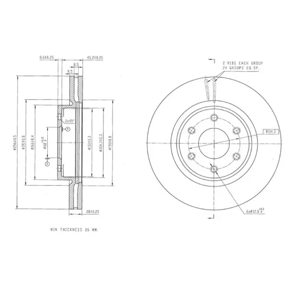 MGA Ön Fren Diski – 50638 / OEM 402064KJ1B ürün görseli