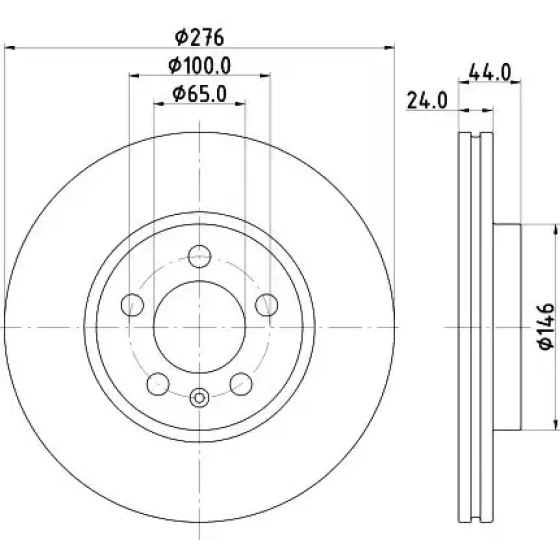 Hella Ön Fren Diski – 8DD355132-891 / OEM 2QB615301E ürün görseli
