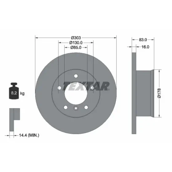 TEXTAR Ön Fren Diski – 92020300 / OEM A4604210112 ürün görseli