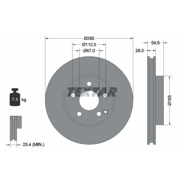 TEXTAR Ön Fren Diski – 92115105 / OEM A2114210712