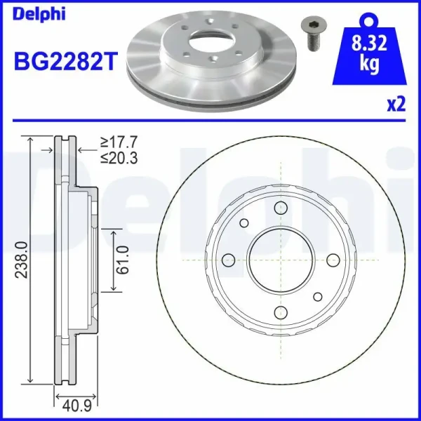 Delphi Ön Fren Diski – BG2282T