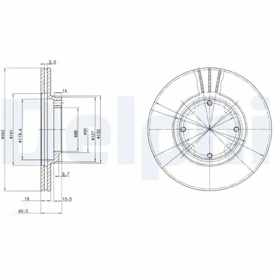 Delphi Ön Fren Diski – BG2394 ürün görseli