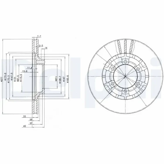 Delphi Ön Fren Diski – BG2561 ürün görseli