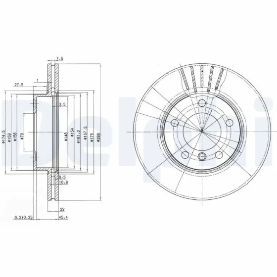 Delphi Ön Fren Diski – BG2623C ürün görseli