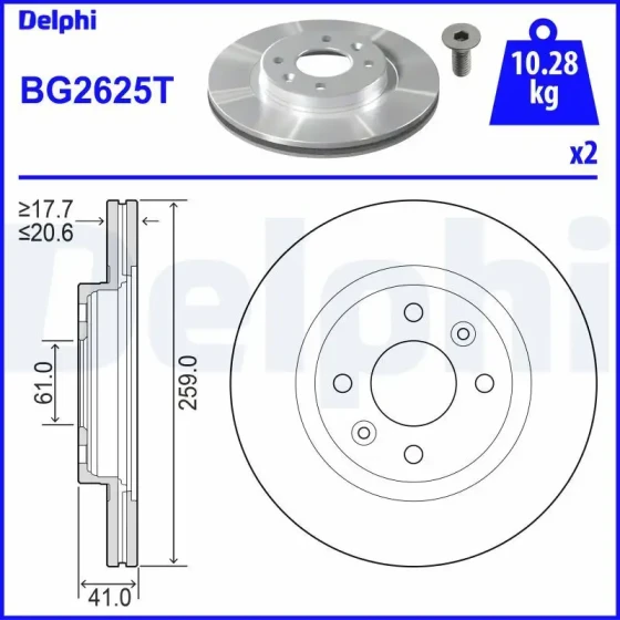 Delphi Ön Fren Diski – BG2625T ürün görseli