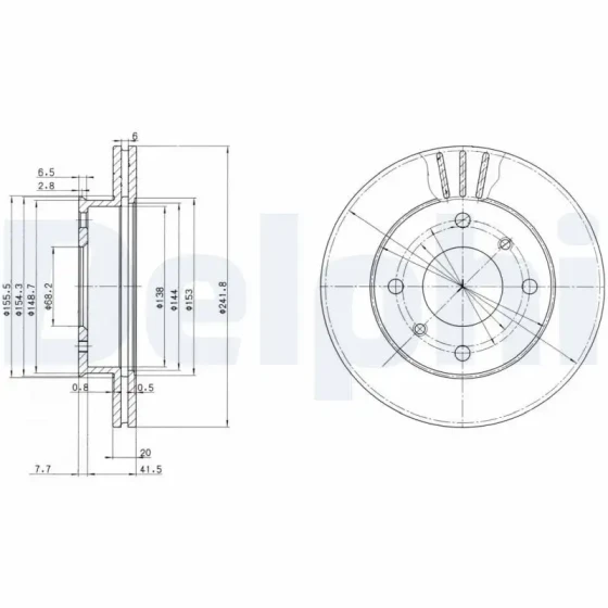 Delphi Ön Fren Diski – BG2632 / OEM 4620690J01 ürün görseli