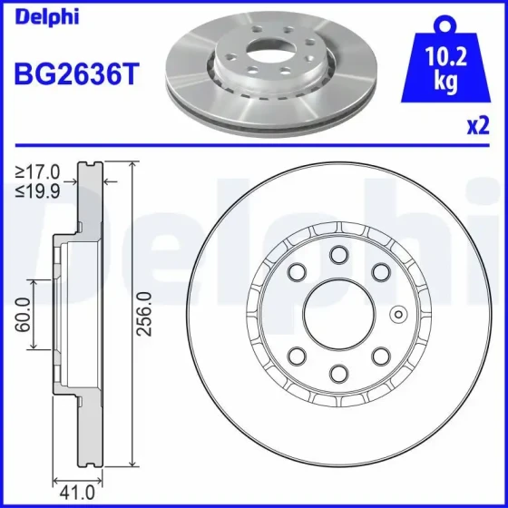 Delphi Ön Fren Diski – BG2636T ürün görseli