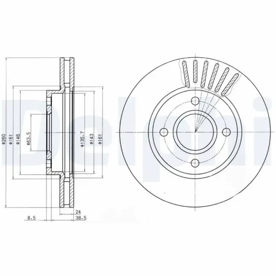 Delphi Ön Fren Diski – BG2699 ürün görseli