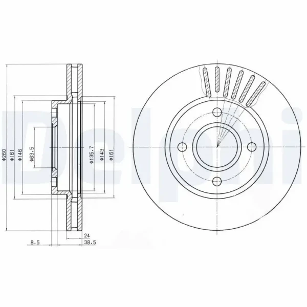 Delphi Ön Fren Diski – BG2699